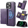 For iPhone 16 Pro DG.MING MAGKING-K2 Series MagSafe RFID Card Bag Detachable Phone Case(Purple) - free shipping - PMC Jewellery - Order now!