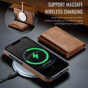 For iPhone 16e DG.MING MAGKING-K2 Series MagSafe RFID Card Bag Detachable Phone Case(Brown)