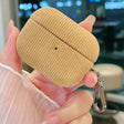 For AirPods Pro Corduroy Cloth Pattern Earphone Protective Case(Khaki) - For AirPods Pro by PMC Jewellery | Online Shopping South Africa | PMC Jewellery | Buy Now Pay Later Mobicred