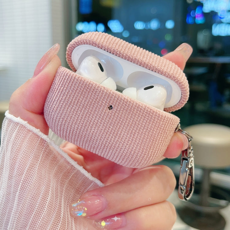 For AirPods Pro Corduroy Cloth Pattern Earphone Protective Case(Royal Blue)
