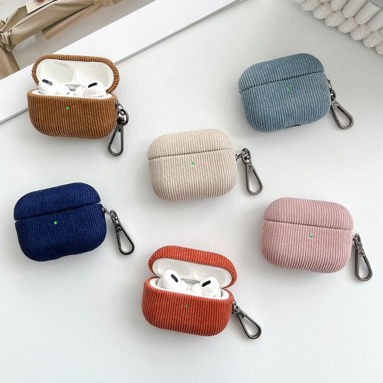 For AirPods 3 Corduroy Cloth Pattern Earphone Protective Case(Beige)