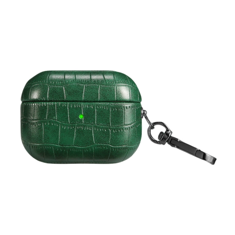 For AirPods 3 Crocodile Texture Earphone Protective Case(Dark Green)