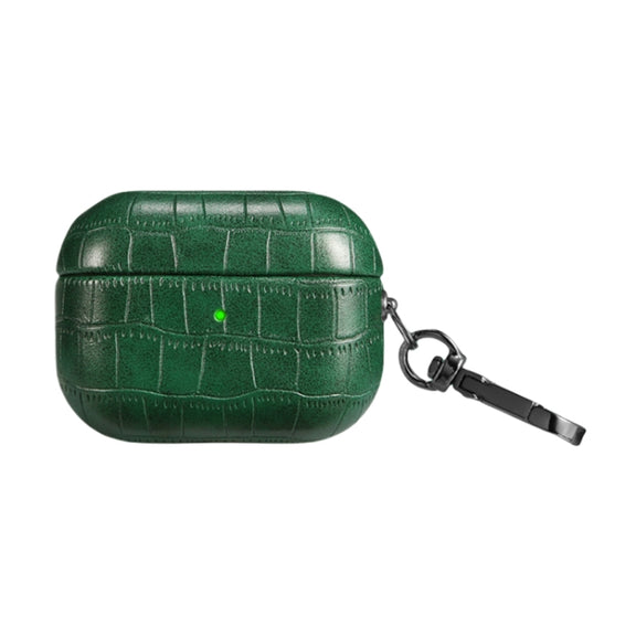 For AirPods 3 Crocodile Texture Earphone Protective Case(Dark Green)