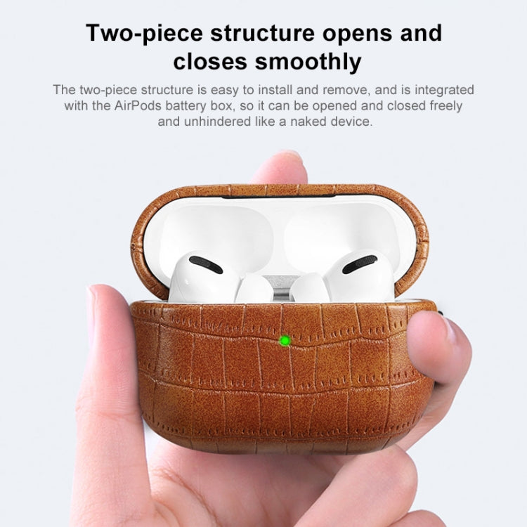 For AirPods 3 Crocodile Texture Earphone Protective Case(Royal Blue)
