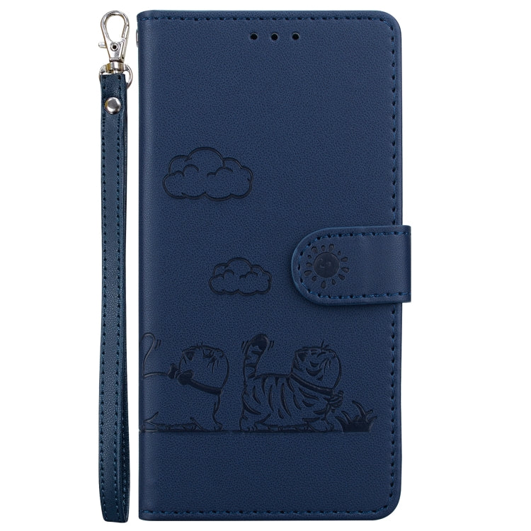 For Tecno Spark Go 2024 / 20 / 20C Cute Cats RFID Leather Phone Case(Blue)