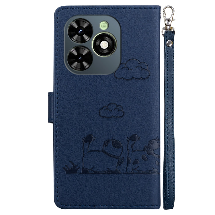 For Tecno Spark Go 2024 / 20 / 20C Cute Cats RFID Leather Phone Case(Blue)