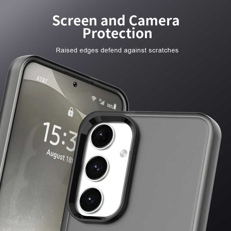 For Samsung Galaxy S25 5G Candy PC Hybrid TPU Shockproof Phone Case(Black)