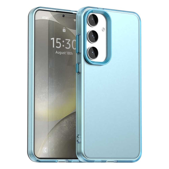 For Samsung Galaxy S25 5G Candy PC Hybrid TPU Shockproof Phone Case(Blue)
