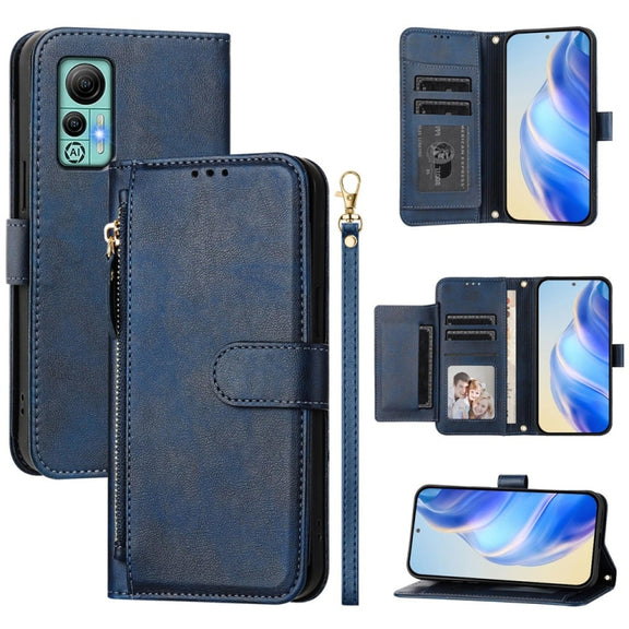 For Ulefone Note 14 Multi-Card Slots Zipper Wallet Leather Phone Case(Blue)