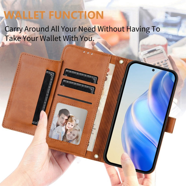 For Ulefone Note 14 Multi-Card Slots Zipper Wallet Leather Phone Case(Brown)