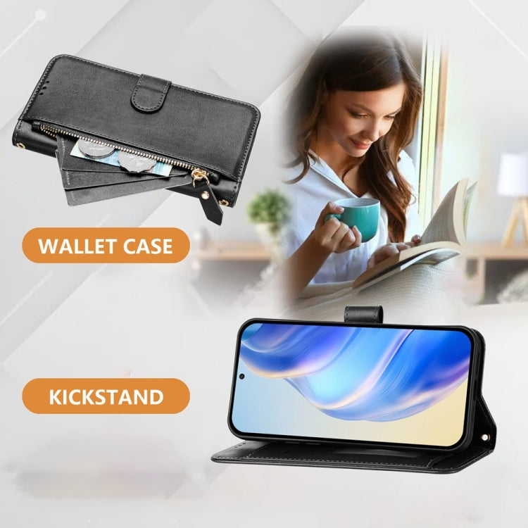 For Ulefone Note 17 Pro Multi-Card Slots Zipper Wallet Leather Phone Case(Black)