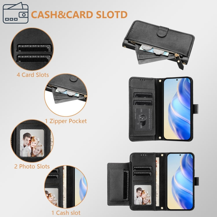 For Ulefone Note 17 Pro Multi-Card Slots Zipper Wallet Leather Phone Case(Black)