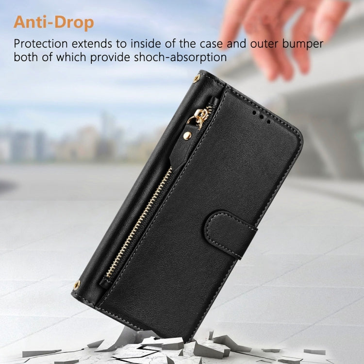 For Ulefone Note 17 Pro Multi-Card Slots Zipper Wallet Leather Phone Case(Black)
