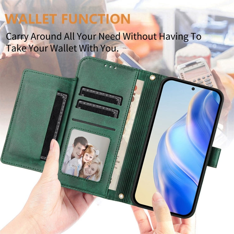 For Ulefone Note 17 Pro Multi-Card Slots Zipper Wallet Leather Phone Case(Green)