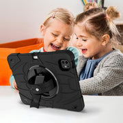 For iPad Pro 11 2024 Bat Hand Grip Turntable Stand Tablet Case(Black)