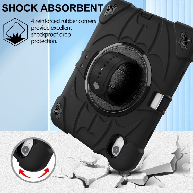 For iPad mini 6 Bat Hand Grip Turntable Stand Tablet Case(Black)