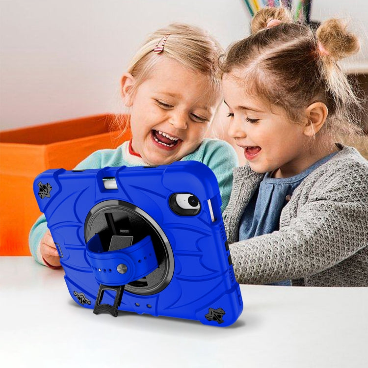For iPad mini 6 Bat Hand Grip Turntable Stand Tablet Case(Blue Black)