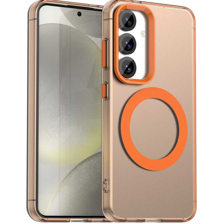 For Samsung Galaxy S25 5G Candy Magsafe PC Hybrid TPU Phone Case(Orange)