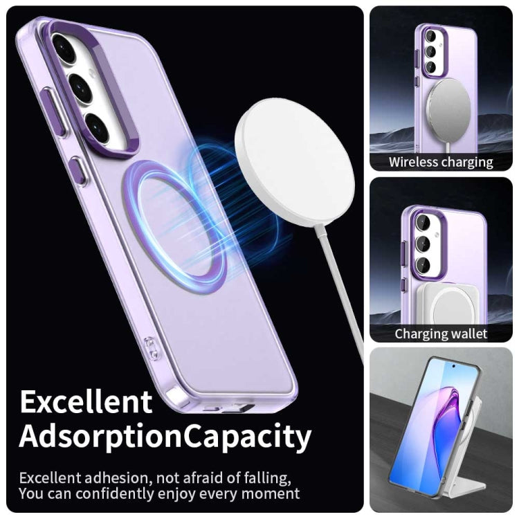 For Samsung Galaxy S25 5G Candy Magsafe PC Hybrid TPU Phone Case(Purple)