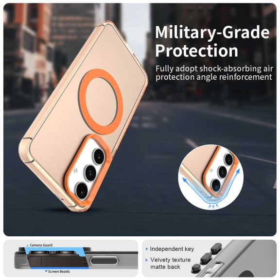 For Samsung Galaxy S25+ 5G Candy Magsafe PC Hybrid TPU Phone Case(Orange)