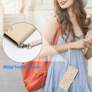 For iPhone 16e Embossed Kitten Phone Leather Case with Lanyard(Beige)