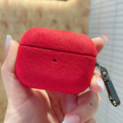 For AirPods 3 Turn Fur Bluetooth Earphone PC Protective Case(Red)