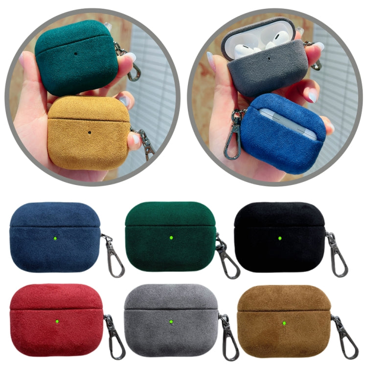 For AirPods Pro 2 Turn Fur Bluetooth Earphone PC Protective Case(Green)