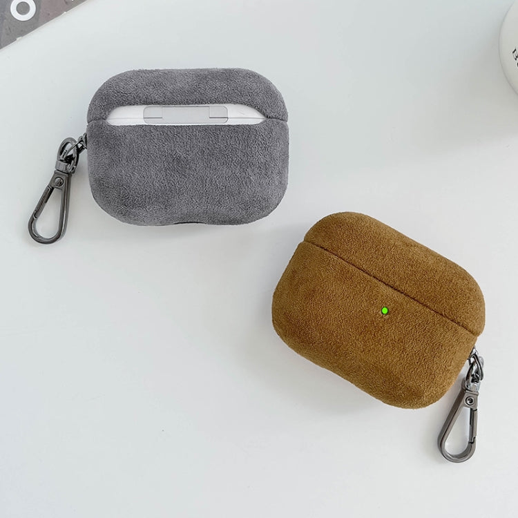 For AirPods Pro Turn Fur Bluetooth Earphone PC Protective Case(Black)