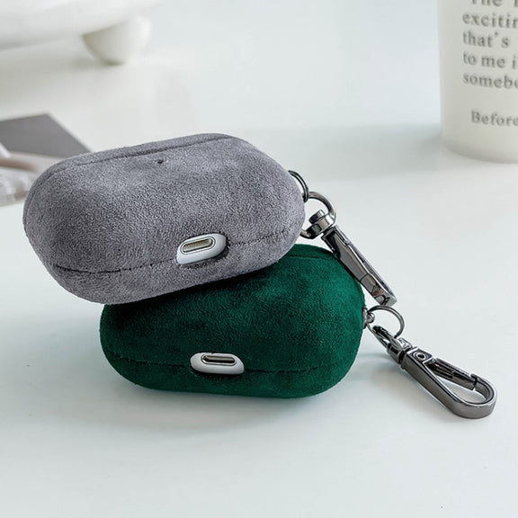 For AirPods Pro Turn Fur Bluetooth Earphone PC Protective Case(Black)
