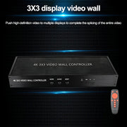 NK-BT88 4K 3x3 HDMI Video Wall Controller Multi-screen Splicing Processor with Remote Controller, Plug:UK Plug