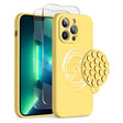 For iPhone 13 Pro Max Silicone Suction Cup MagSafe Phone Case with Screen Film(Yellow) - free shipping - PMc TechLife - Order now!
