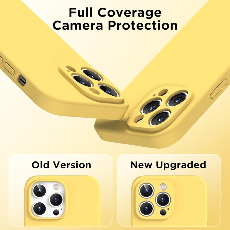 For iPhone 13 Pro Max Silicone Suction Cup MagSafe Phone Case with Screen Film(Yellow)