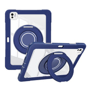 For iPad Pro 11 2024 Crystal Armor PC Hybrid TPU Tablet Case with Pen Slot(Dark Blue)