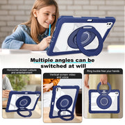 For iPad Pro 11 2024 Crystal Armor PC Hybrid TPU Tablet Case with Pen Slot(Dark Blue)