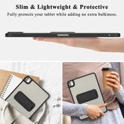For iPad 10.2 2021 / 2020 / 2019 Skin Feel Holder PC Hybrid TPU Tablet Case(Black)