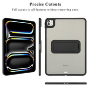 For iPad 10.2 2021 / 2020 / 2019 Skin Feel Holder PC Hybrid TPU Tablet Case(Black)