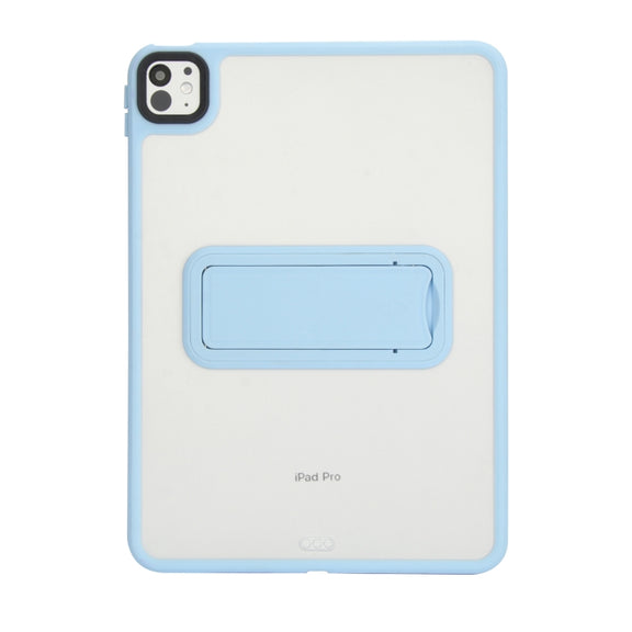For iPad Air 2 9.7 Skin Feel Holder PC Hybrid TPU Tablet Case(Light Blue)
