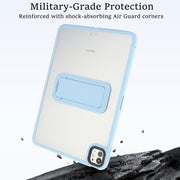 For iPad Air 2 9.7 Skin Feel Holder PC Hybrid TPU Tablet Case(Light Blue)