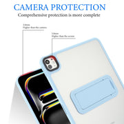 For iPad Air 2 9.7 Skin Feel Holder PC Hybrid TPU Tablet Case(Light Blue)