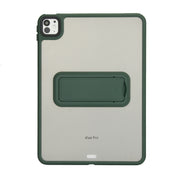 For iPad Air 2 9.7 Skin Feel Holder PC Hybrid TPU Tablet Case(Dark Green)