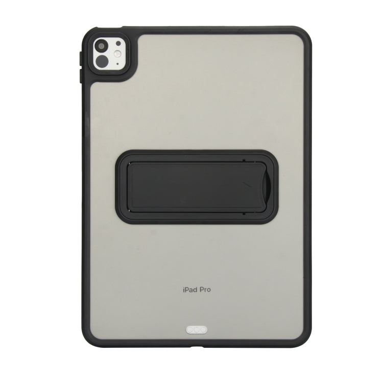 For iPad Air 5 / 4 10.9 inch Skin Feel Holder PC Hybrid TPU Tablet Case(Black)