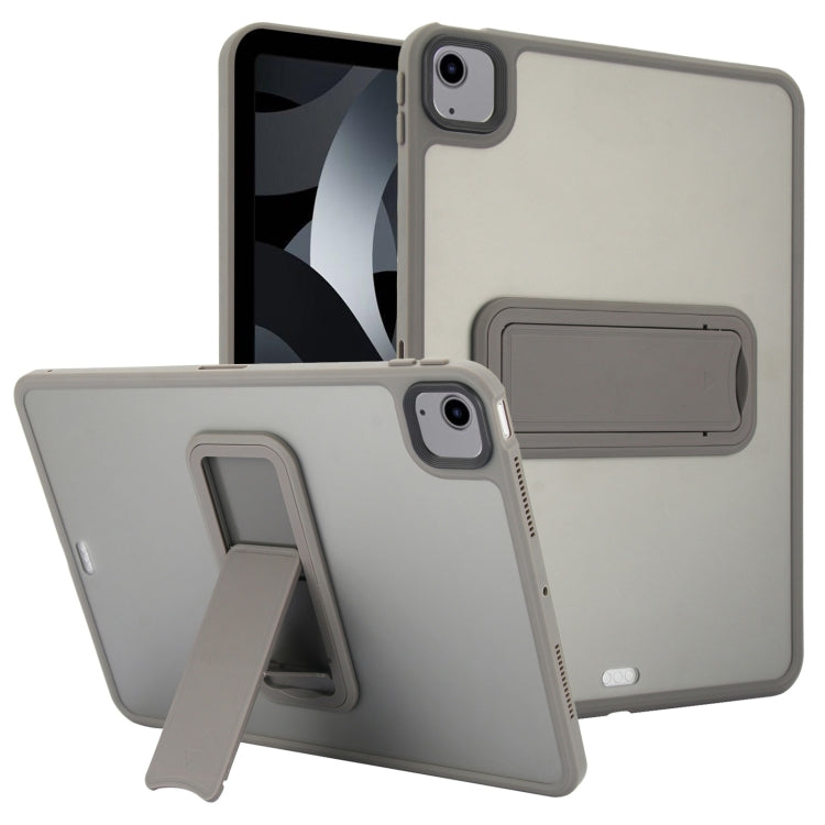 For iPad Air 5 / 4 10.9 inch Skin Feel Holder PC Hybrid TPU Tablet Case(Grey)