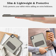 For iPad Air 5 / 4 10.9 inch Skin Feel Holder PC Hybrid TPU Tablet Case(Grey)