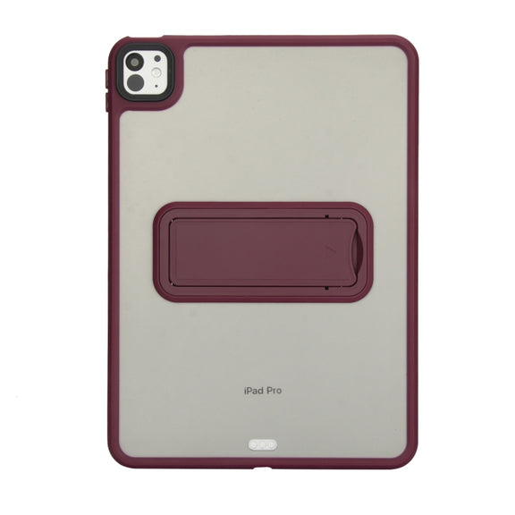 For iPad Pro 11 2018 Skin Feel Holder PC Hybrid TPU Tablet Case(Wine Red)