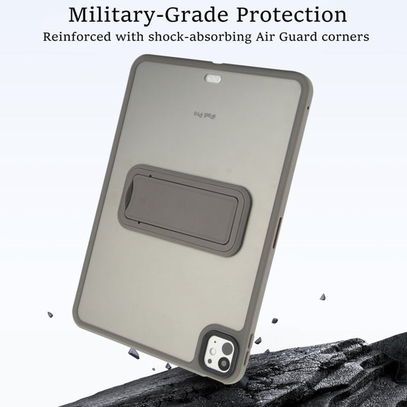 For iPad Pro 11 2018 Skin Feel Holder PC Hybrid TPU Tablet Case(Grey)