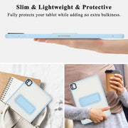 For iPad Pro 11 2024 Skin Feel Holder PC Hybrid TPU Tablet Case(Light Blue)