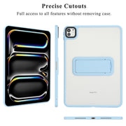 For iPad Pro 11 2024 Skin Feel Holder PC Hybrid TPU Tablet Case(Light Blue)
