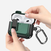 For AirPods 4 Bumblebee Carbon Fiber Shockproof Protective Case with Switch(Yellow)