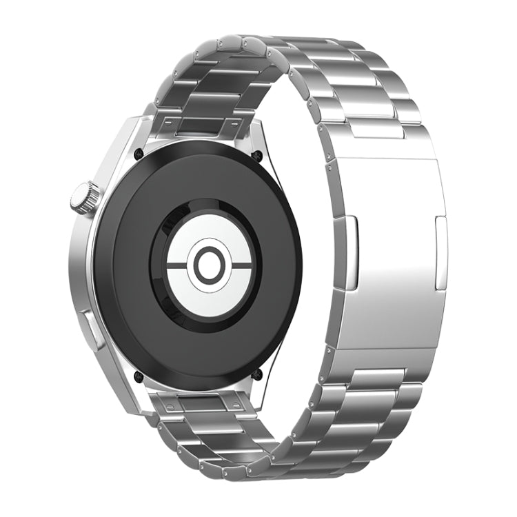 For Huawei Watch GT 5 / GT 4 46mm Button Style Three Beads Titanium Steel Quick Release Watch Band(Silver)