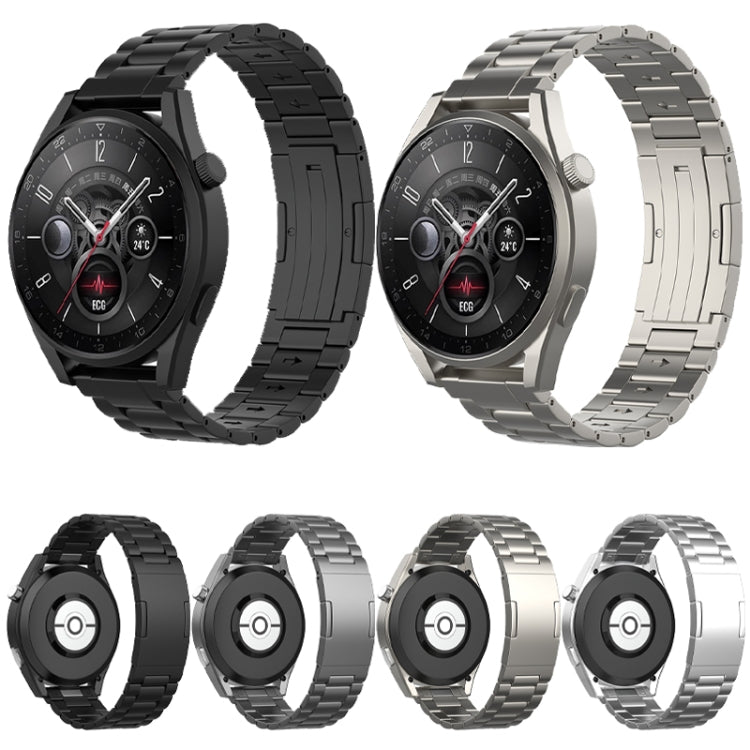 For Huawei Watch GT 5 / GT 4 46mm Button Style Three Beads Titanium Steel Quick Release Watch Band(Silver)